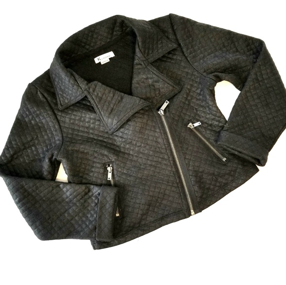 Kookai childrens black quilter biker jacket - Picture 1 of 2